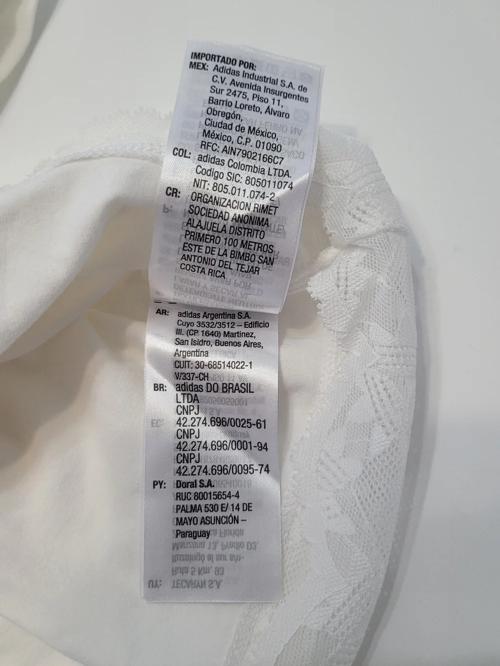 adidas White & Yellow Lace Hem Women V-Neck Logo Tee Size S - Picture 15 of 16